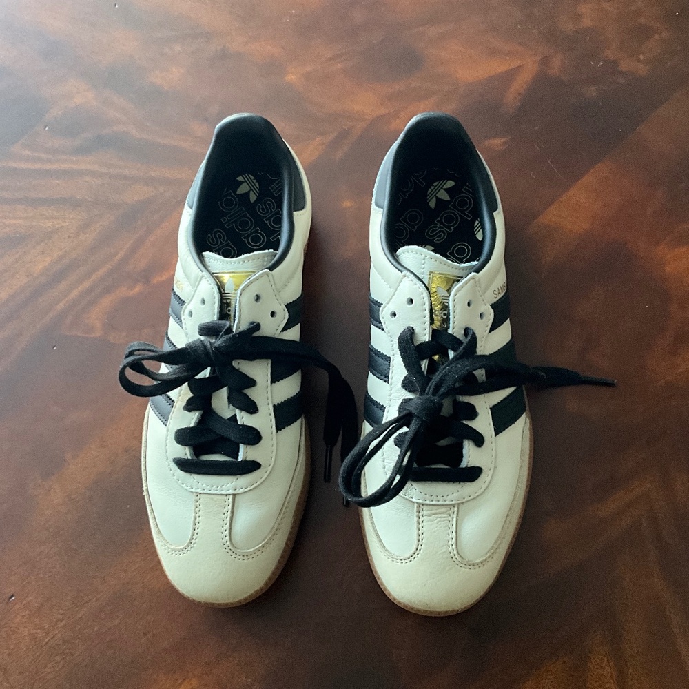 Adidas Sambas Sneakers in Ivory and Black